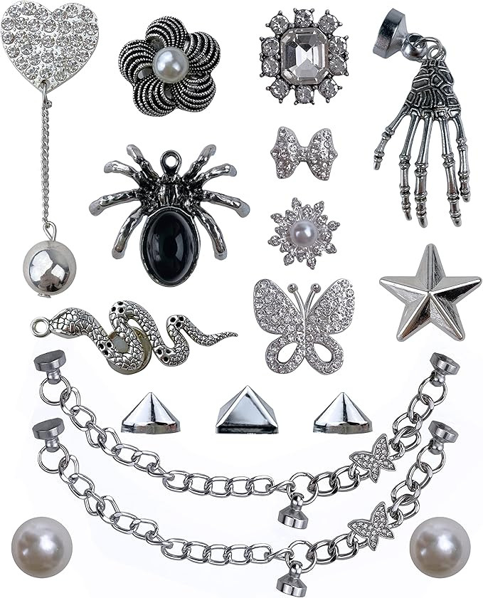 LINGWUERBA Bling Charms For Men's and Women's Shoe,Designer Shoe Charms Chains Accessories to Mak... | Amazon (US)