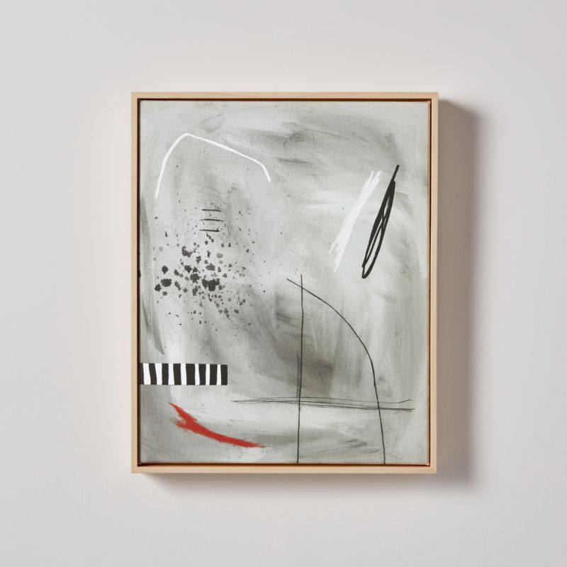 'Mark Making Study' Modern Abstract Art in Floating Frame by Keren Toledano 17''x21'' | CB2 | CB2