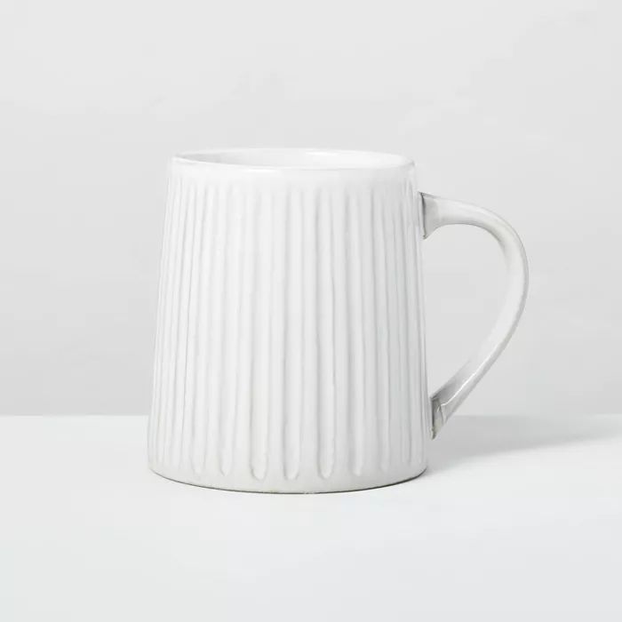 11oz Fluted Stoneware Mug Sour Cream - Hearth & Hand™ with Magnolia | Target