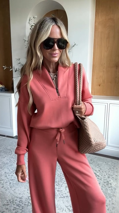 The best elevated lounge set that is perfect for travel or everyday mom life! Pants come in leg options and so many colors - but how gorgeous is this muted coral? 😍

#traveloutfits #airportoutfit

#LTKootd #LTKTravel #LTKgrwm