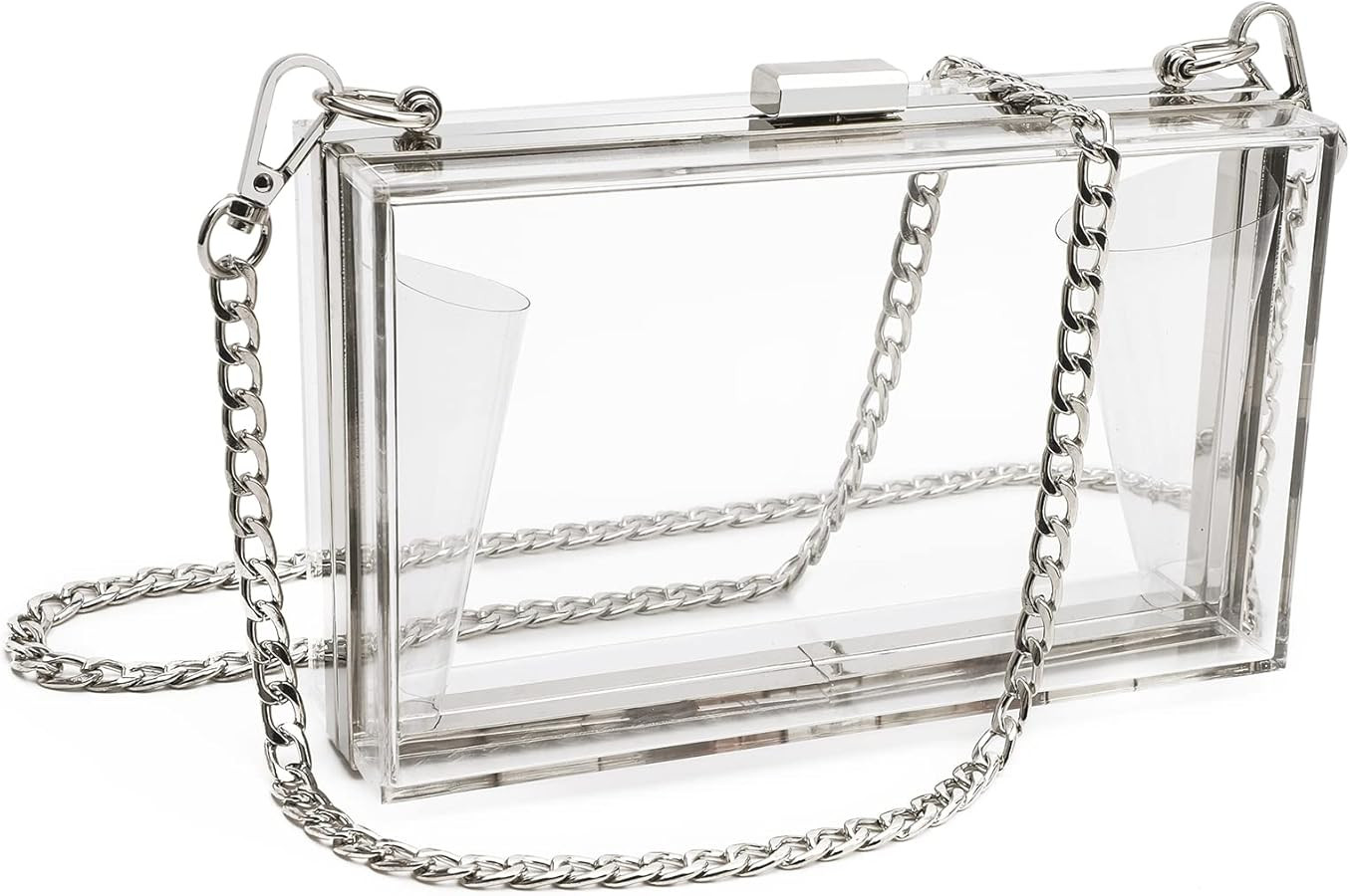 Women Cute Clear Purse Acrylic Box Clutch Handbag, Transparent Crossbody Evening Bag Stadium Appr... | Amazon (US)