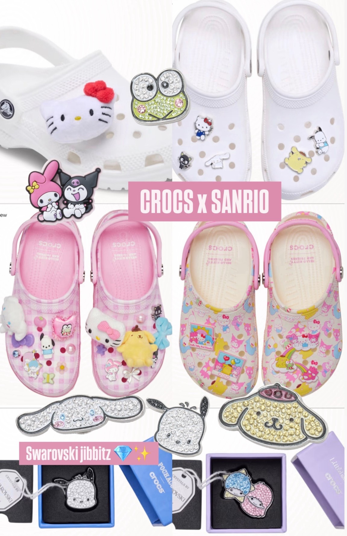 Crocs x Sanrio!! 🎀✨

#crocs #sanrio #hellokitty #shoes #sandals #clogs #limitededition #giftidea #swarovski #crystal #jewelry #jibbitz @crocs 

#LTKSeasonal #LTKgrwm #LTKootd