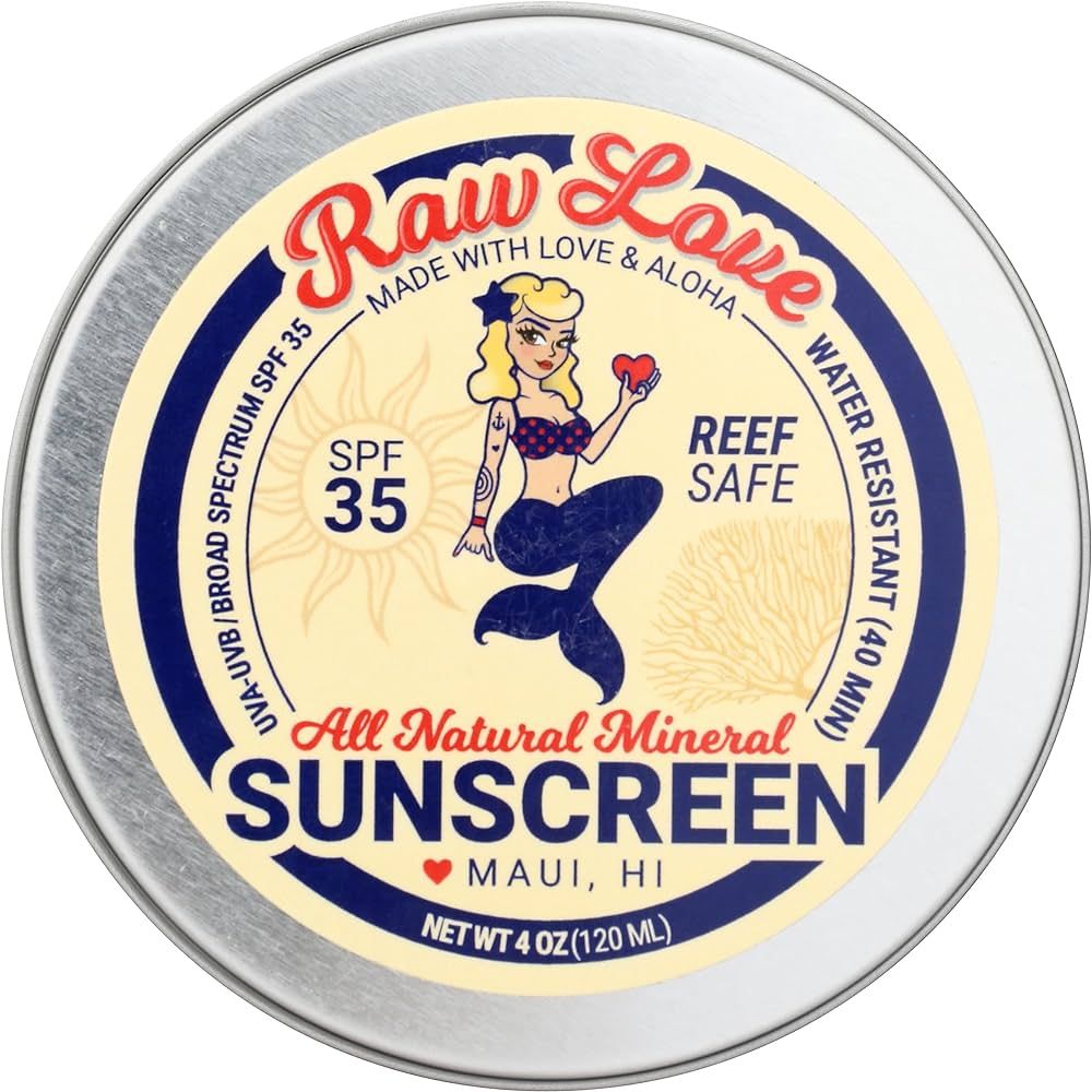 RAW LOVE All Natural Mineral Sunscreen, 4 OZ | Amazon (US)