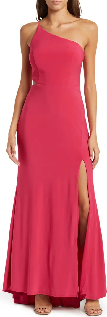 Jump Apparel One-Shoulder Side Cutout Gown | Nordstromrack | Nordstrom Rack