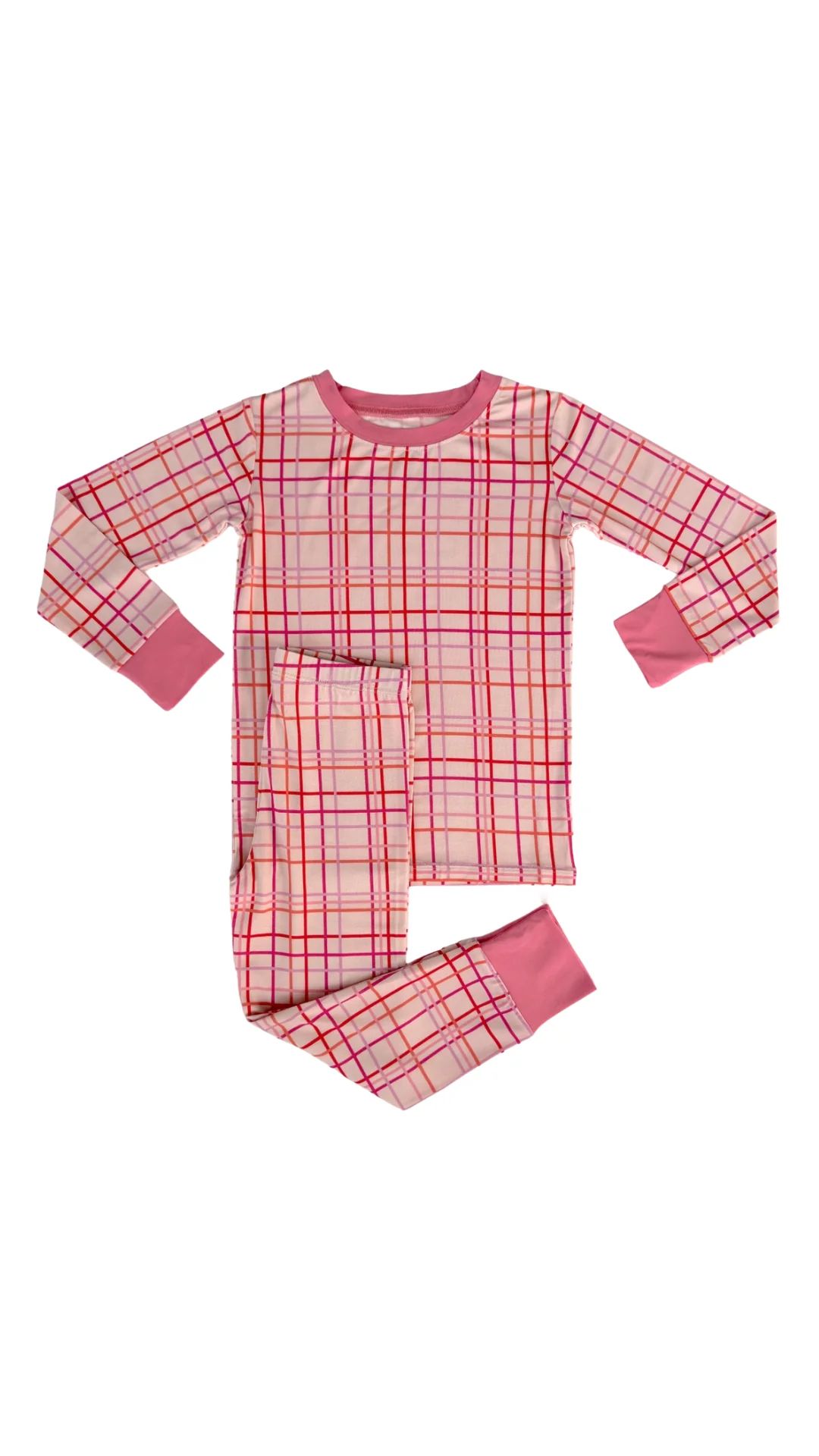 Orange and Pink Plaid Two Piece Set | In My Jammers
