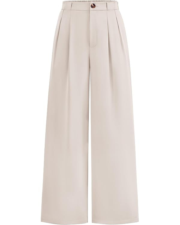 KIRUNDO Wide Leg Dress Pants for Women High Waisted Office Work Trousers Business Casual Slacks B... | Amazon (US)