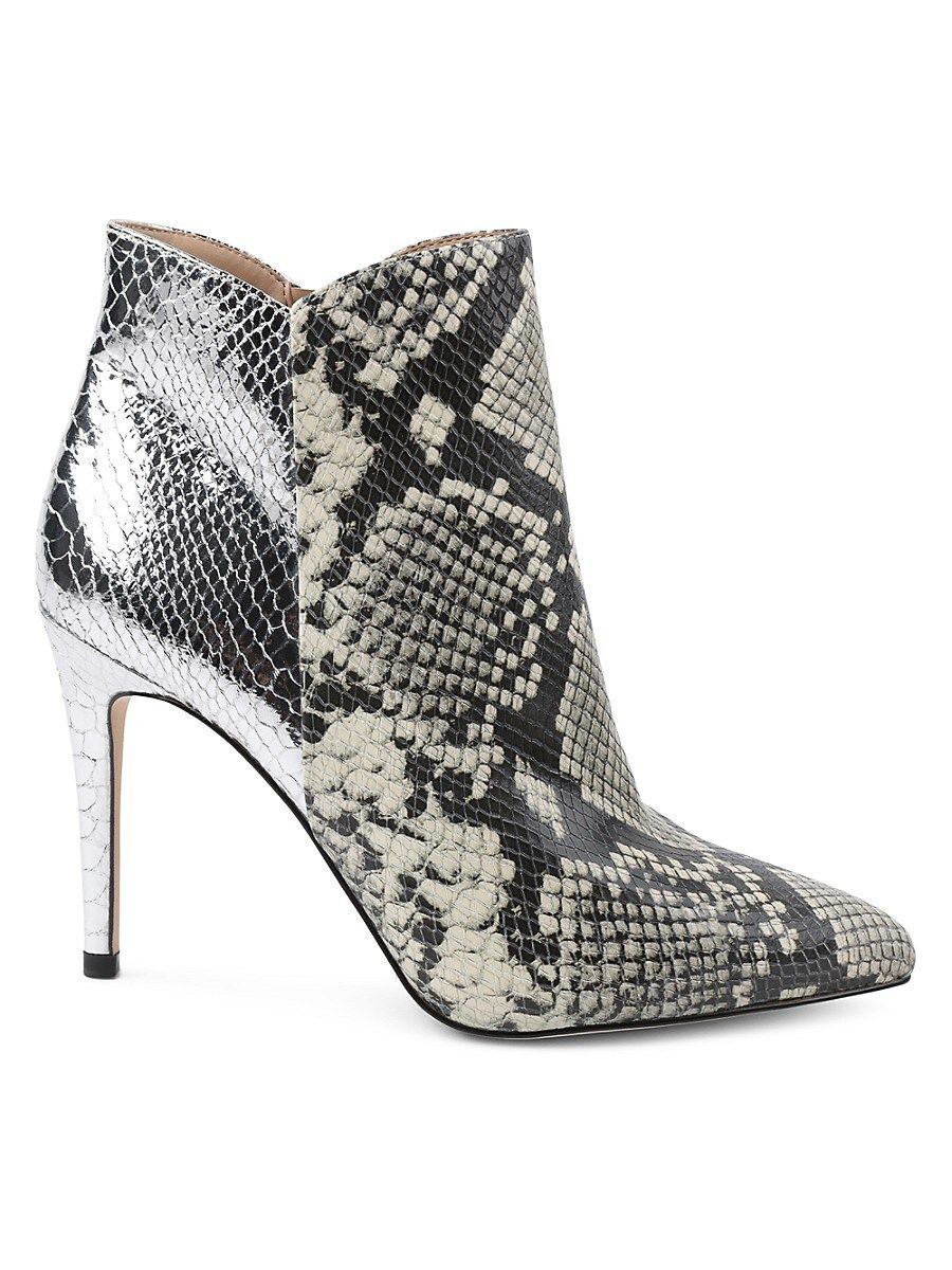 BCBGeneration Women's Haffi Snakeskin-Embossed Booties - Natural Silver - Size 6.5 | Saks Fifth Avenue OFF 5TH (Pmt risk)