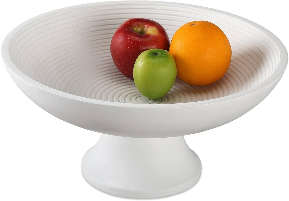Amazon.com: Folkulture Wood Fruit Bowl or Decorative Pedestal Bowl for Table Décor, Wooden Fruit... | Amazon (US)