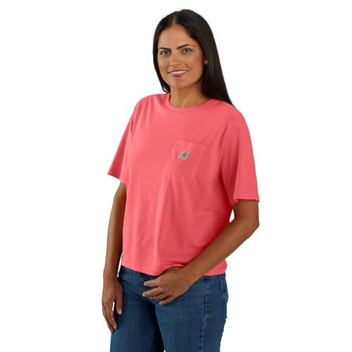Carhartt Women's Tencel Fiber Series Loose Fit Short-Sleeve Pocket T-Shirt, Pink Salmon | Amazon (US)
