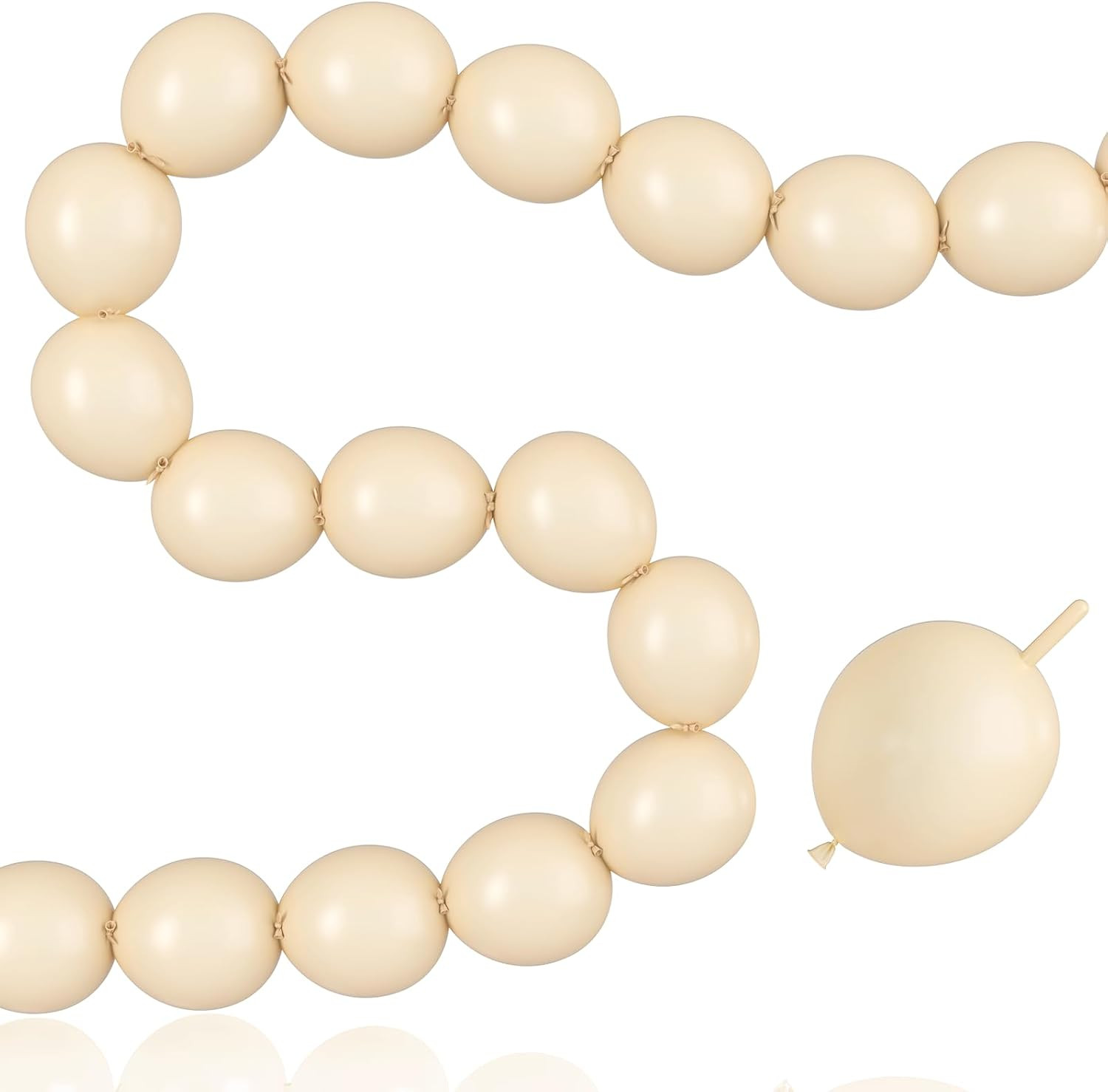 Sand White Linking Balloons 100pcs 6 Inch Retro Link Balloons | Amazon (US)