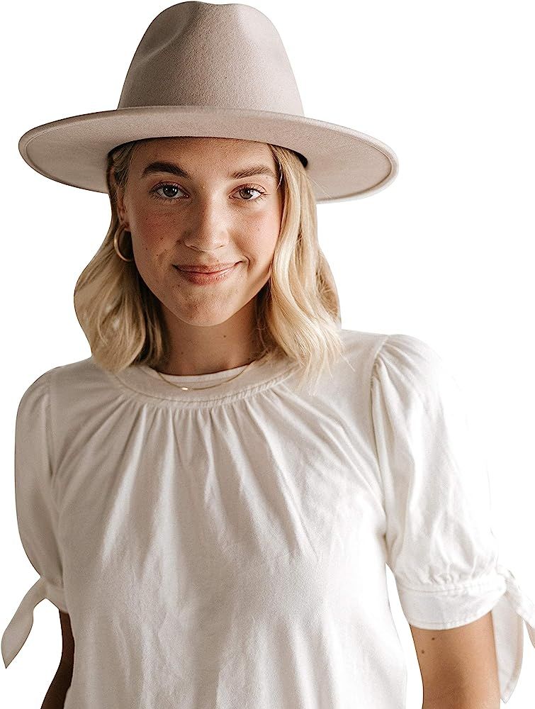 Gigi Pip Wes Flat Brim Fedora for Women | Amazon (US)