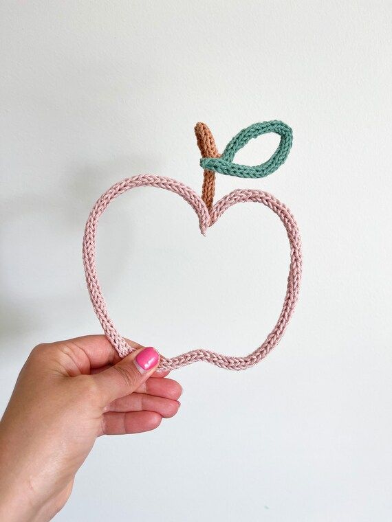 Classroom Apple Sign Apple Nursery Decor Knit Wire Art - Etsy | Etsy (US)