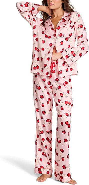 Victoria's Secret Satin Pajama Set, Long Sleeve Button Down Shirt & Pants, Sleepwear for Women (X... | Amazon (US)