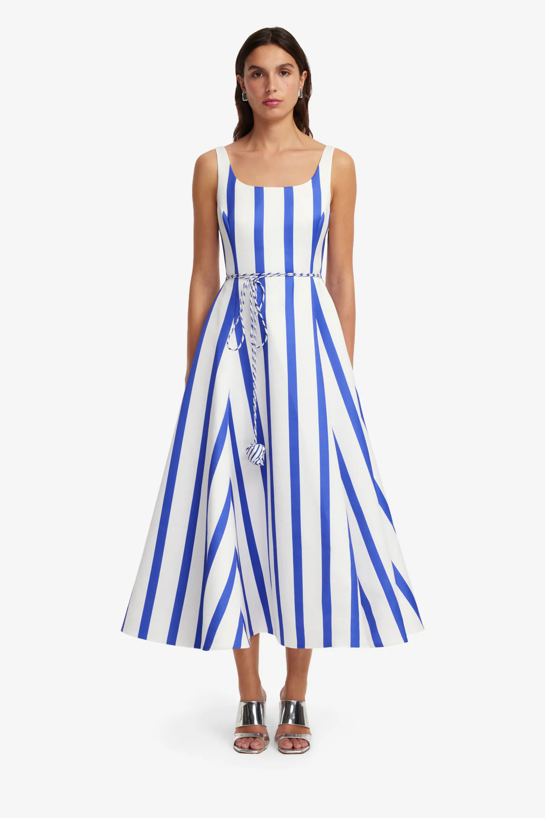 Serafina Striped Maxi Dress - Navy | LEO LIN US