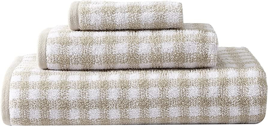 Laura Ashley- Towel Set, Absorbent & Fade Resistant Cotton Towels, Farmhouse Bathroom Decor (Ginn... | Amazon (US)