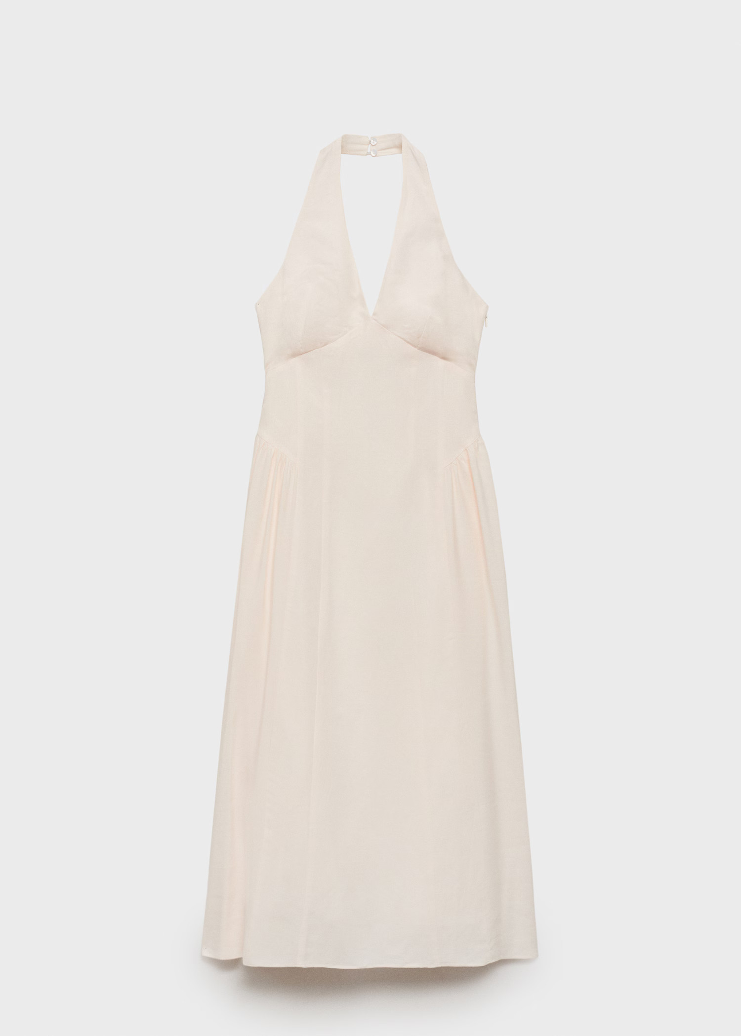 Halter-neck linen dress | MANGO (UK)