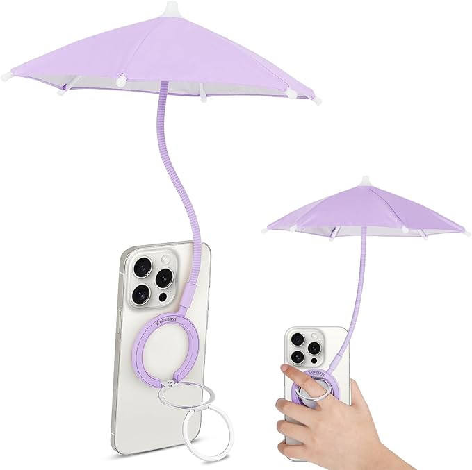Magnetic Umbrella Phone Stand for Sun Protection,Adjustable Sun Shade Shield for iPhone 16/15/14/... | Amazon (US)