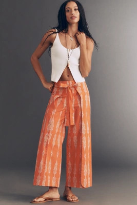 Mestiza Chloe Cotton Wrap Pants | Anthropologie (US)