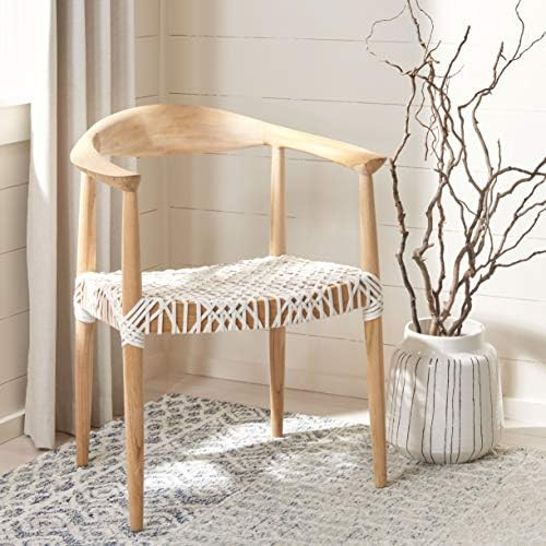 Safavieh Home Collection Wade Light Oak Teak Wood Arm Chair | Amazon (US)
