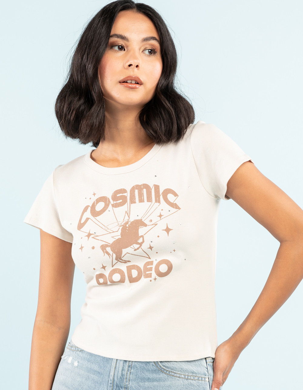 WEST OF MELROSE Cosmic Rodeo Womens Baby Tee - WHTRS - A1931SH70JD | Tillys