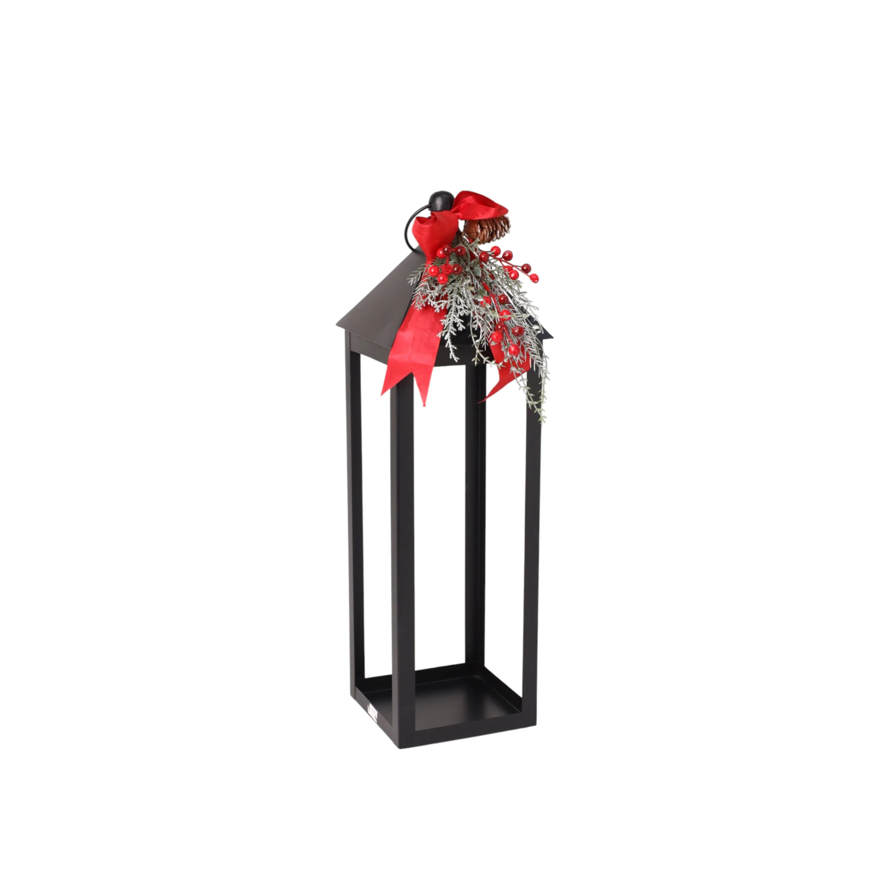 Metal Lantern Christmas Decoration, Black, 24", by Holiday Time | Walmart (US)