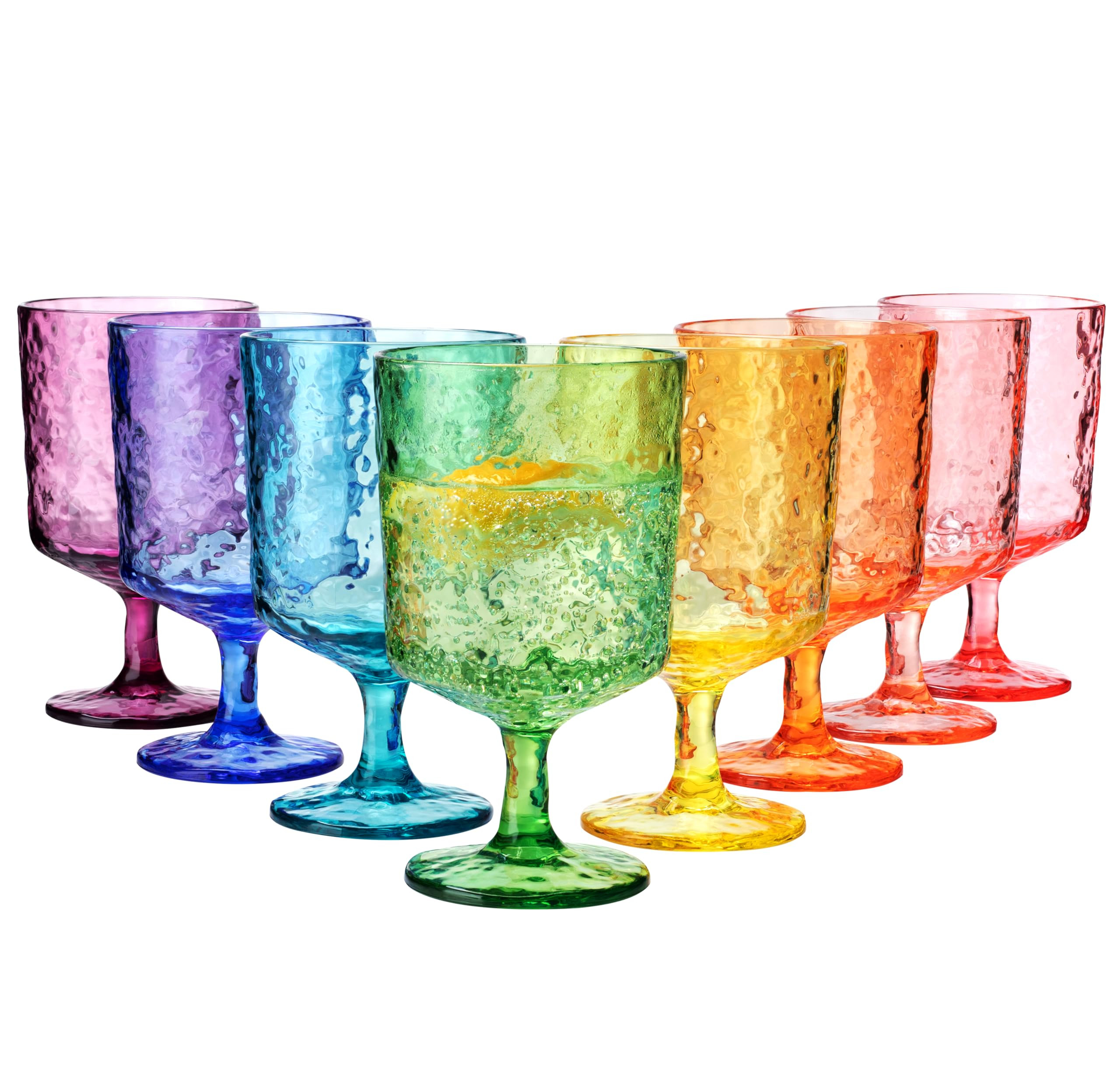 KX-WARE Iceberg Acrylic All-Purpose Wine Glasses, 12-ounce Plastic Stem Wine Glasses, set of 8 Mu... | Amazon (US)