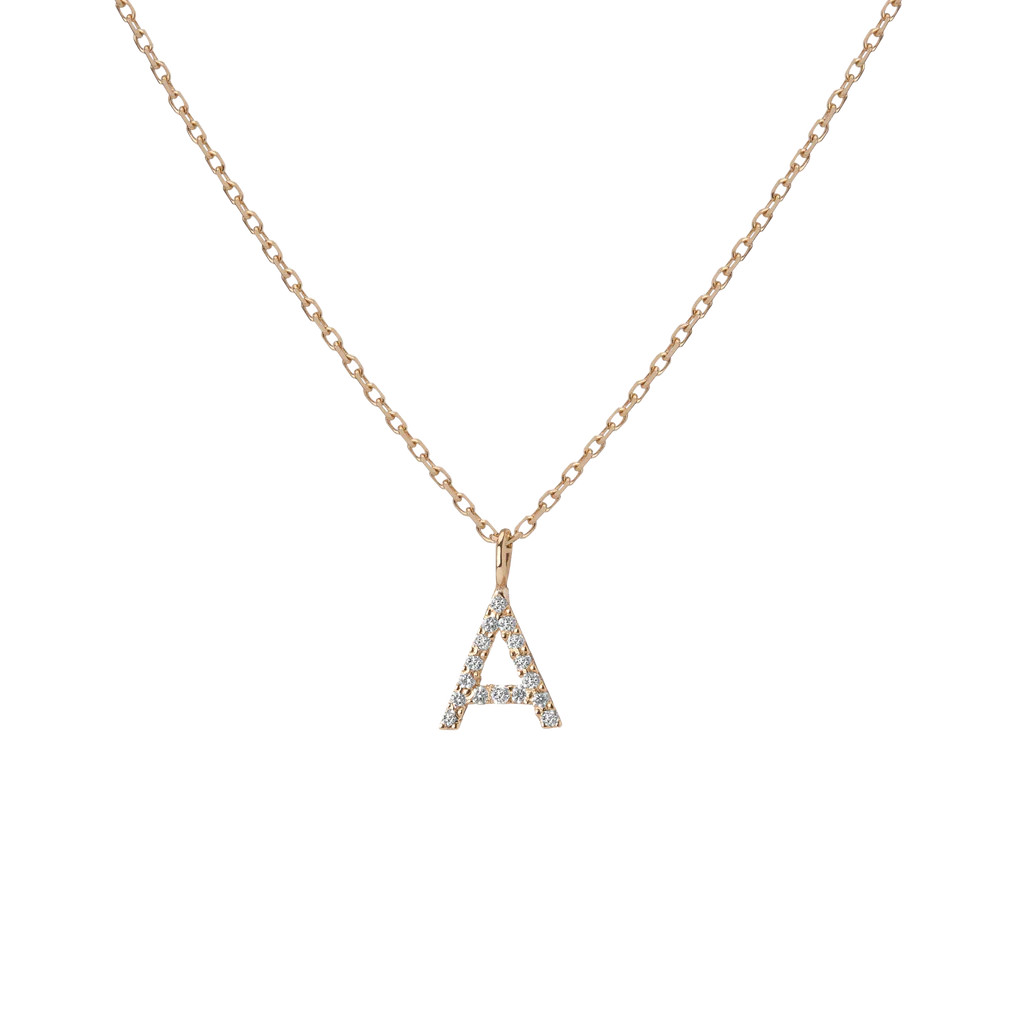 Mini Diamond Letter Charm Pendant | AUrate New York