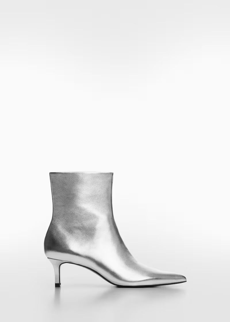 Leather boots with kitten heels  -  Women | Mango USA | MANGO (US)