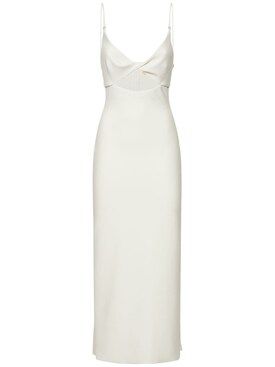 Bec & Bridge - Ivy bonded crêpe midi dress w/ cutouts - White | Luisaviaroma | Luisaviaroma