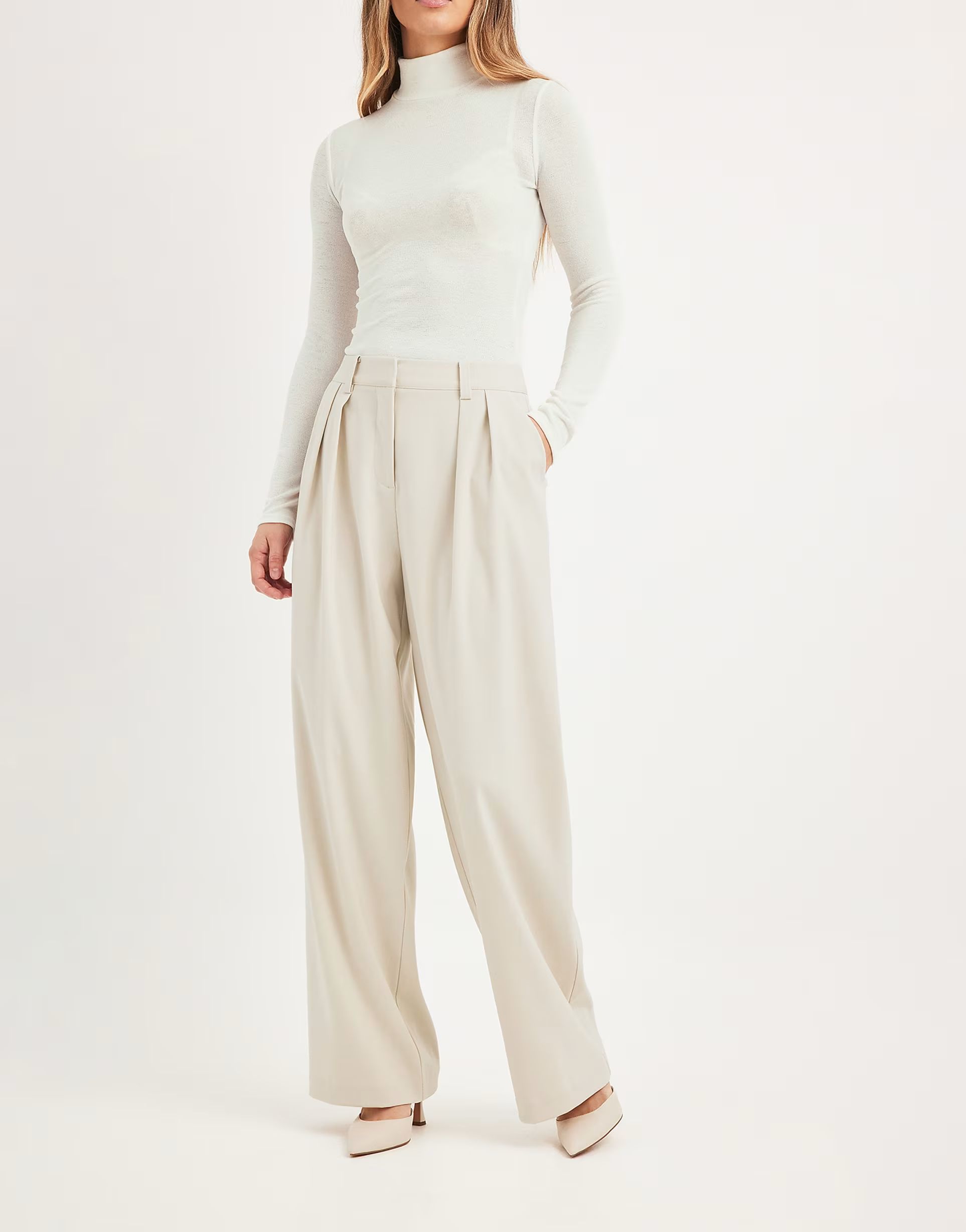 NA-KD co-ord tailored high waist trousers in sand | ASOS | ASOS (Global)