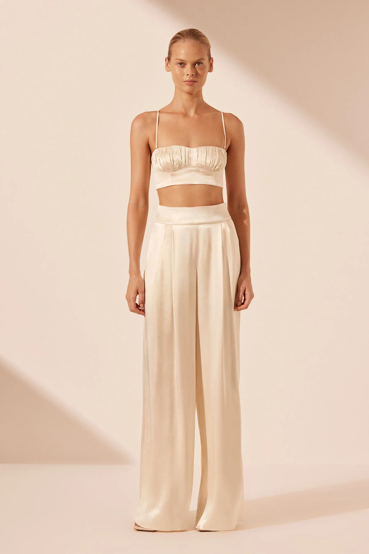 La Lune Tuxedo Trouser | Cream | Pants | Shona Joy | Shona Joy