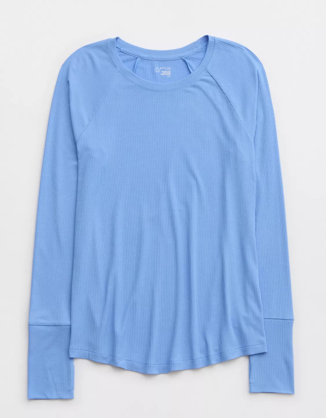 OFFLINE By Aerie Thumbs Up Ribbed Long Sleeve T-Shirt | American Eagle Outfitters (US & CA)
