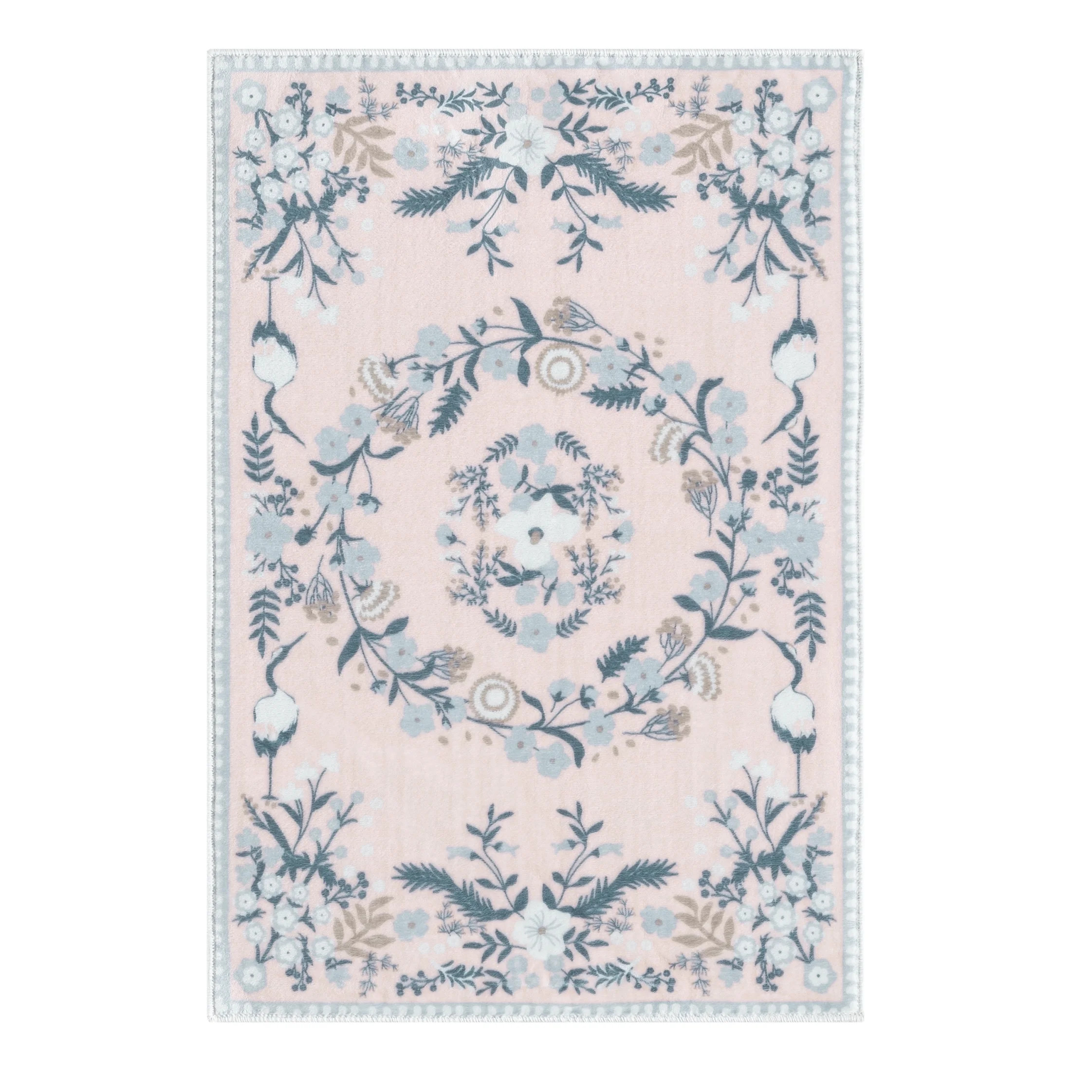 My Texas House Multicolor Floral Printed Faux Fur Machine Washable Indoor Area Rug, 2' x 3' - Wal... | Walmart (US)