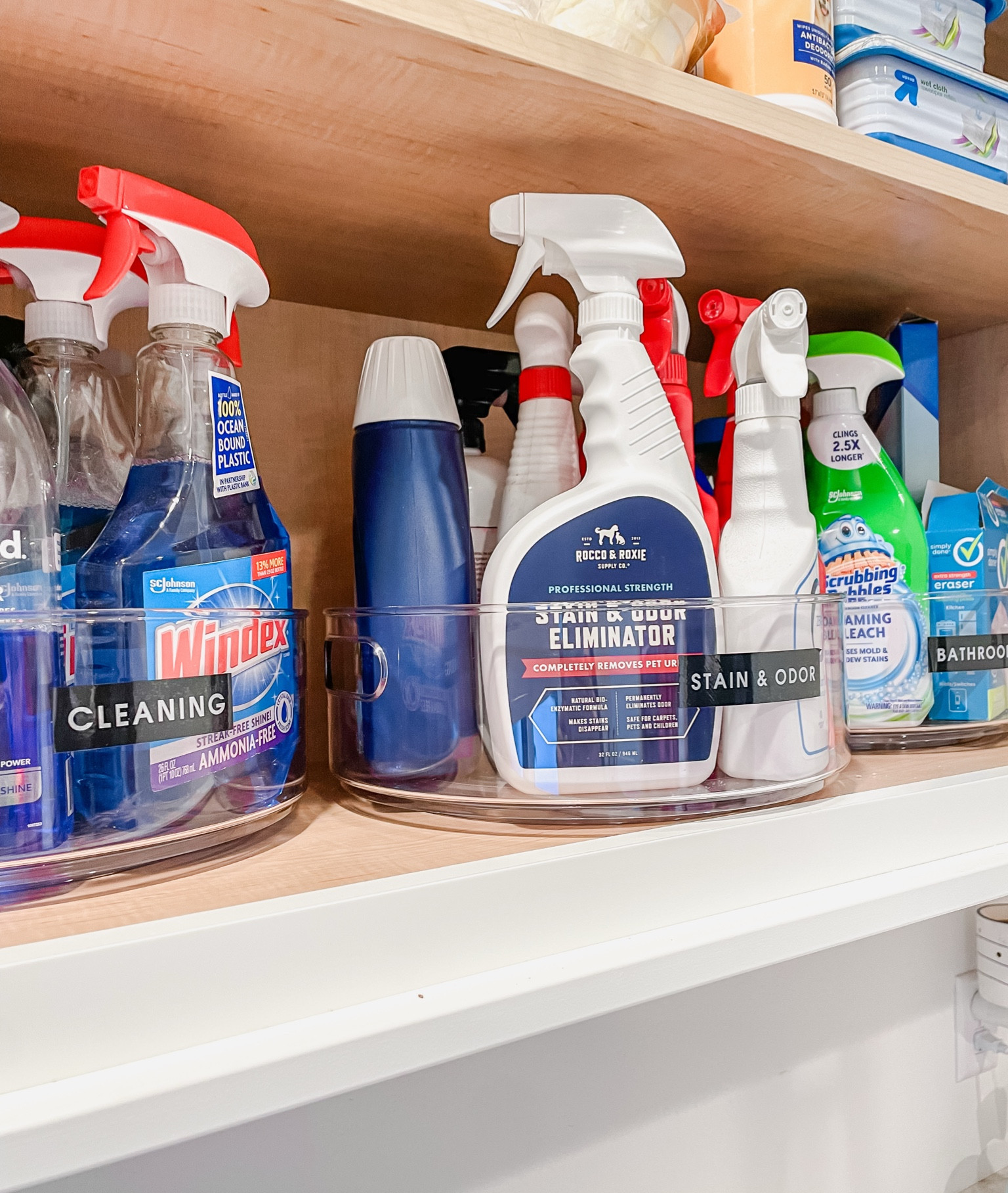 Turntables are a favorite for organizing large bottles like cleaning supplies! These are from the Brightroom line at Target !

#LTKFamily #LTKHome #LTKFindsUnder100
