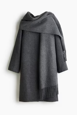 Scarf-detail wool-blend coat | H&M (UK, MY, IN, SG, PH, TW, HK)