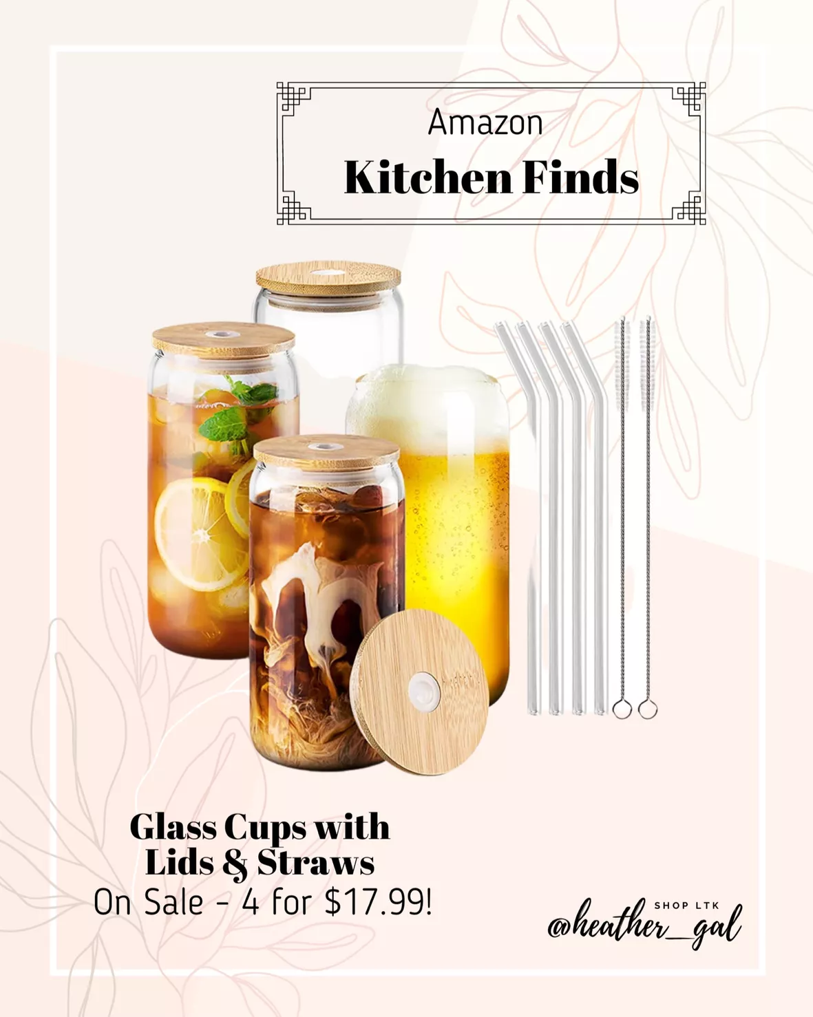 Combler Glass Cups with Lids and … curated on LTK
