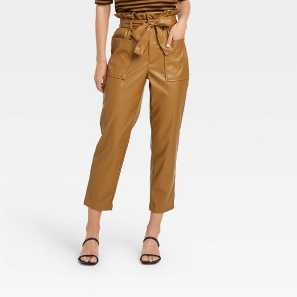 Women's Ankle Length Paper Bag Trousers - Who What Wear™ | Target