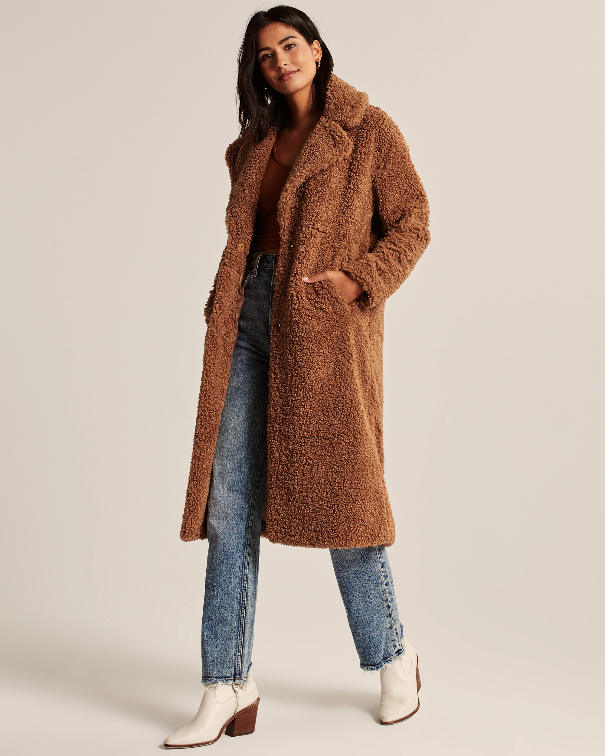 Long Sherpa Coat | Abercrombie & Fitch (US)