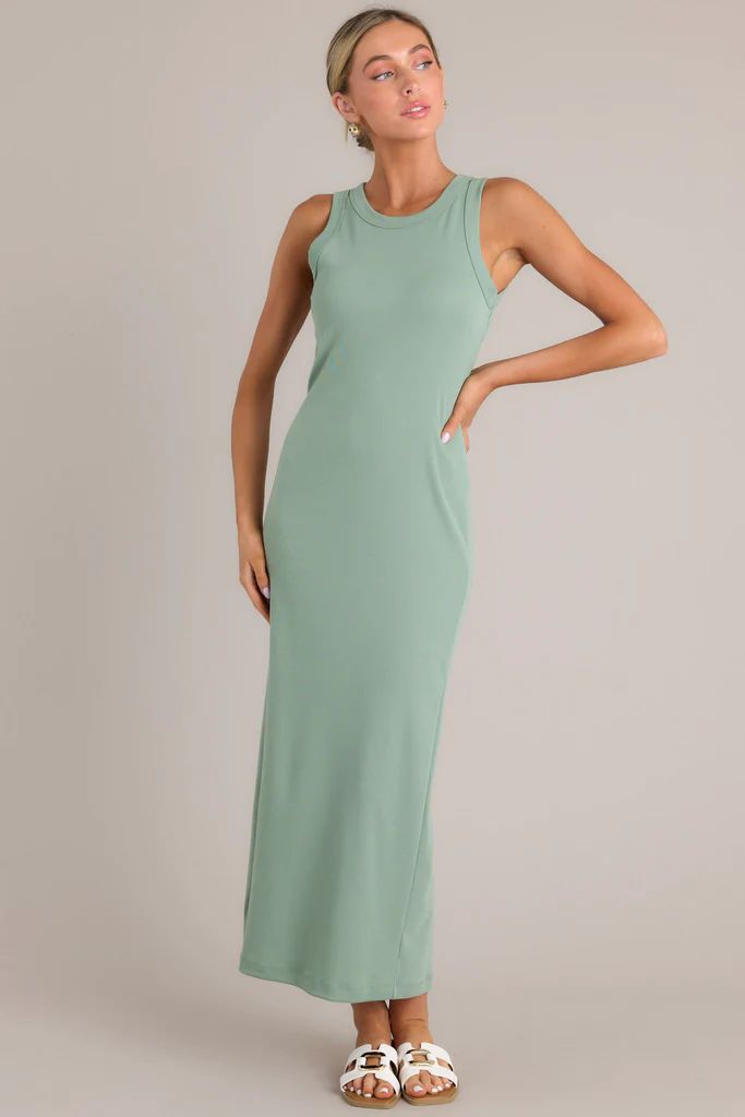 Tranquil Waters Sage Green Maxi Dress | Red Dress