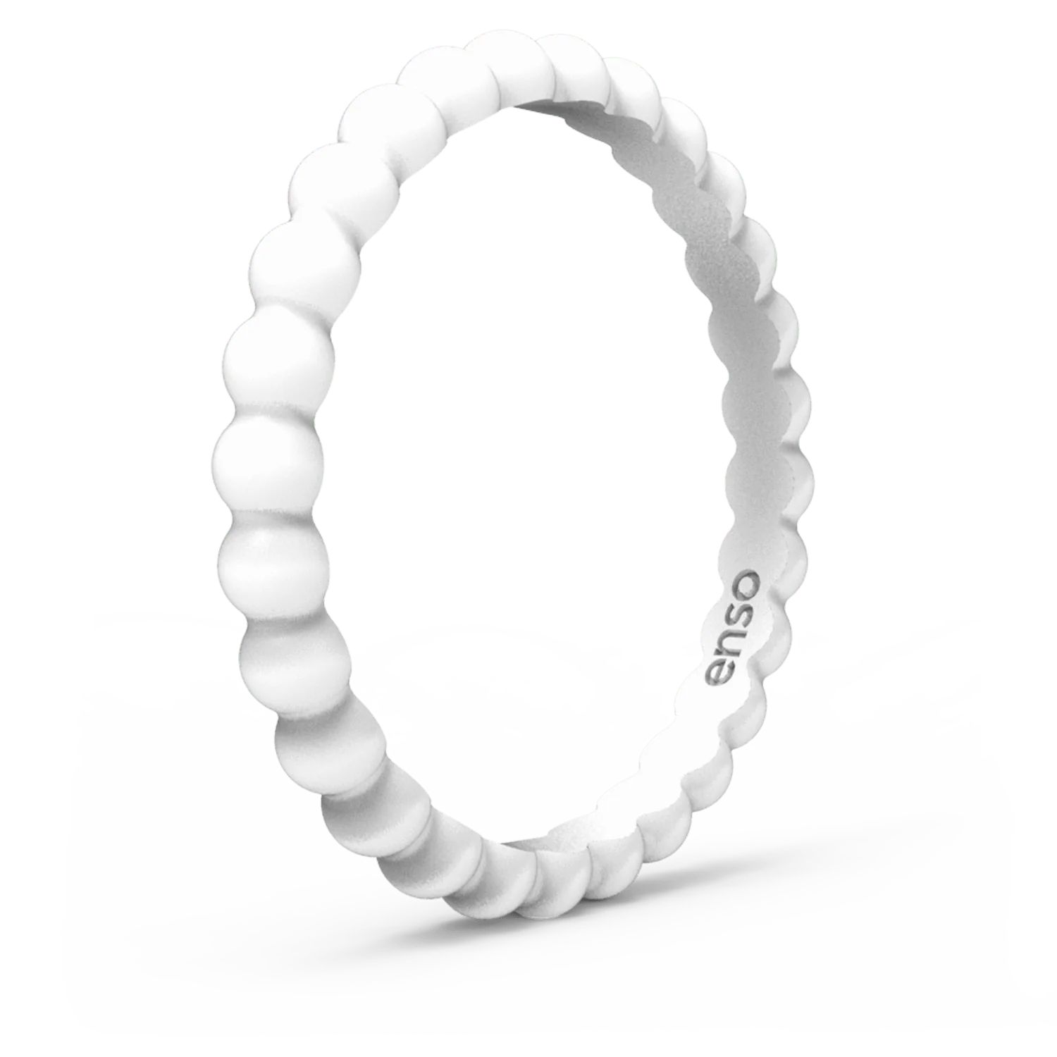 Beaded Stackable Silicone Ring - White | Enso Rings