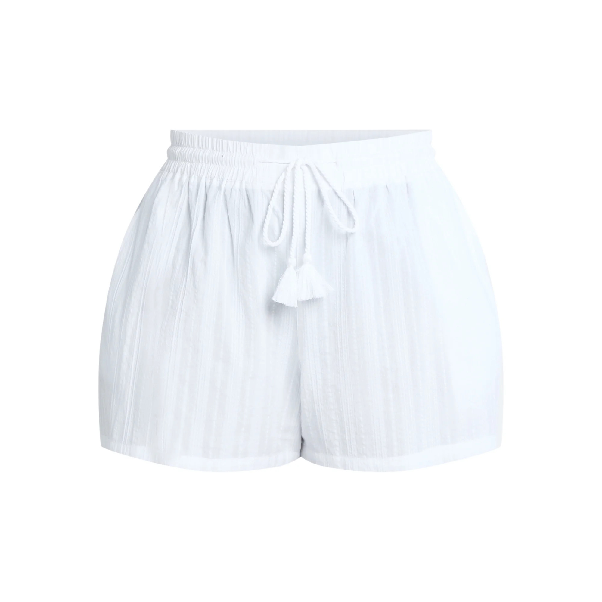 Time and Tru Women’s and Women’s Plus Textured Cotton Coverup Shorts, Sizes XS-3X | Walmart (US)