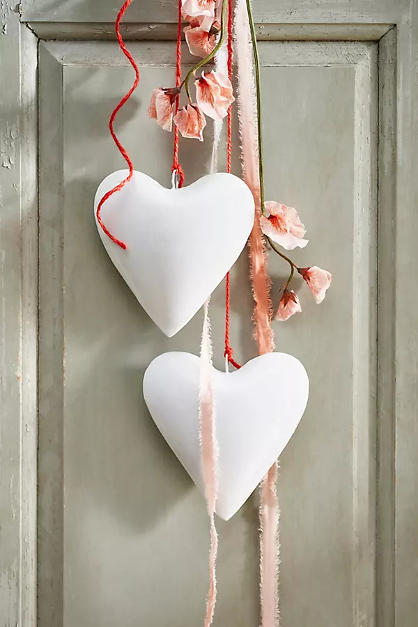 Enamel Heart Ornaments, Set of 2 | Anthropologie (US)
