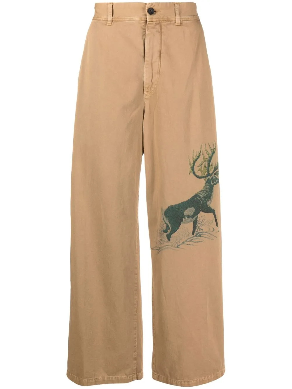 deer-print wide-leg trousers | Farfetch Global