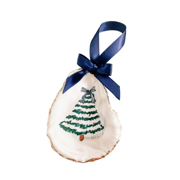 Christmas Tree Gilded Oyster Shell Ornament | Cailini Coastal