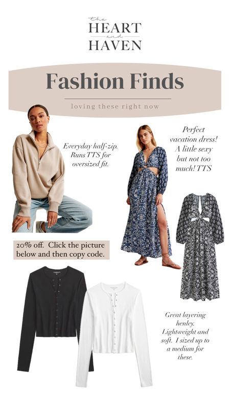 Things I am loving from Abercrombie right now and they are on sale! Click the item and then copy code!