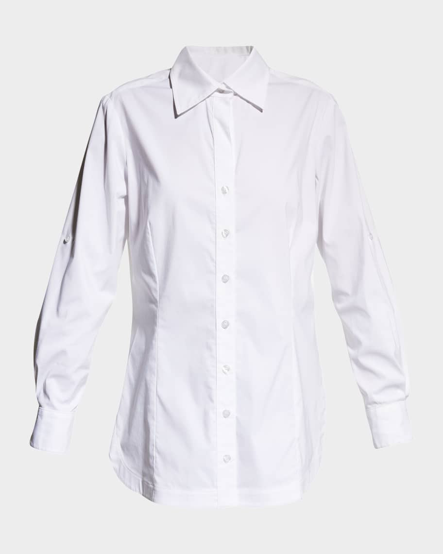 Joey Button-Down Long-Sleeve Roll-Tab Shirt | Neiman Marcus