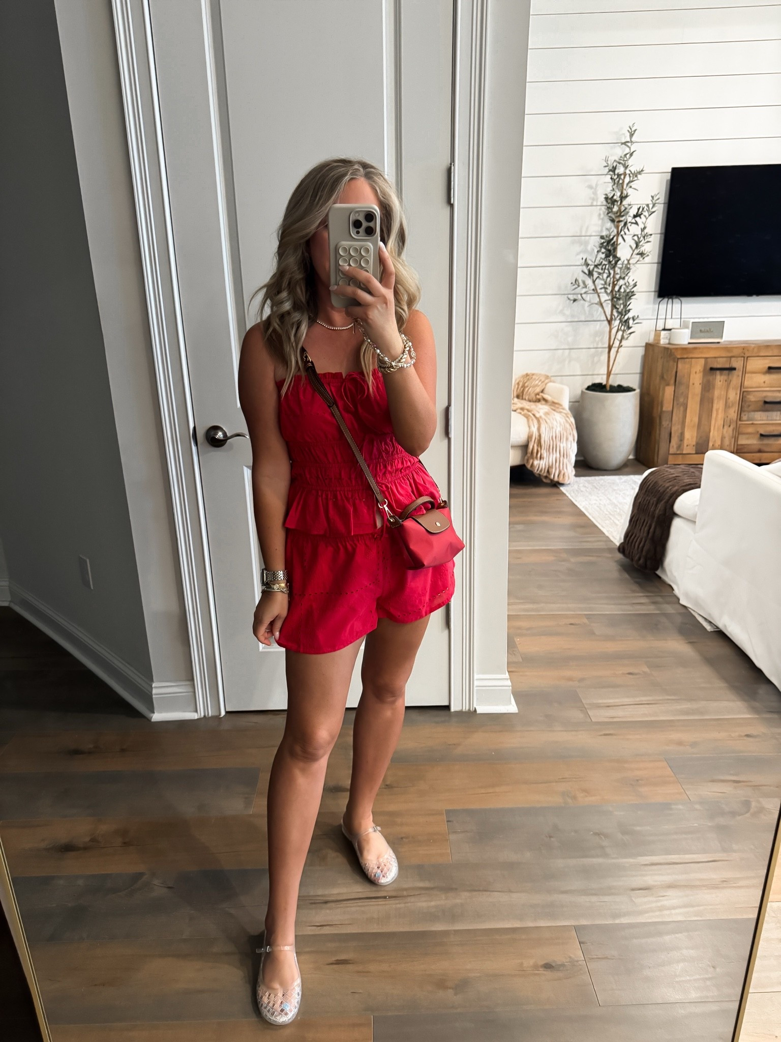 Target fashion target finds spring outfit summer outfit Memorial Day weekend outfit mdw outfit July 4th outfit red eyelet strapless two piece set. Small top medium bottom