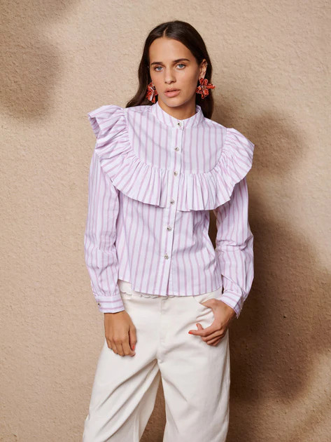 Solene Stripe Ruffle Blouse | Sister Jane (UK)