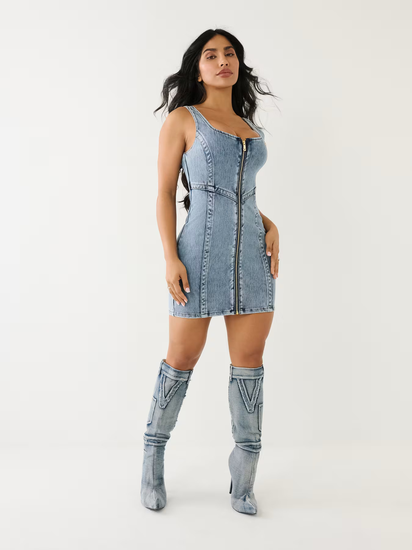 FADED TERRY ZIP MINI DRESS | True Religion
