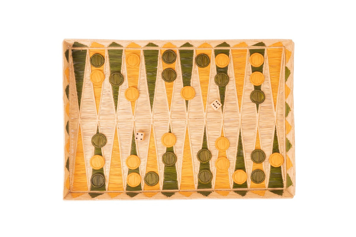 Backgammon Set in Natural | Over The Moon